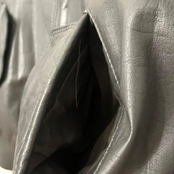 Vtg 80s Members Only Mens Dark Gray Leather Lined Moto Jacket Mens SZ 40 - Picture 14 of 16